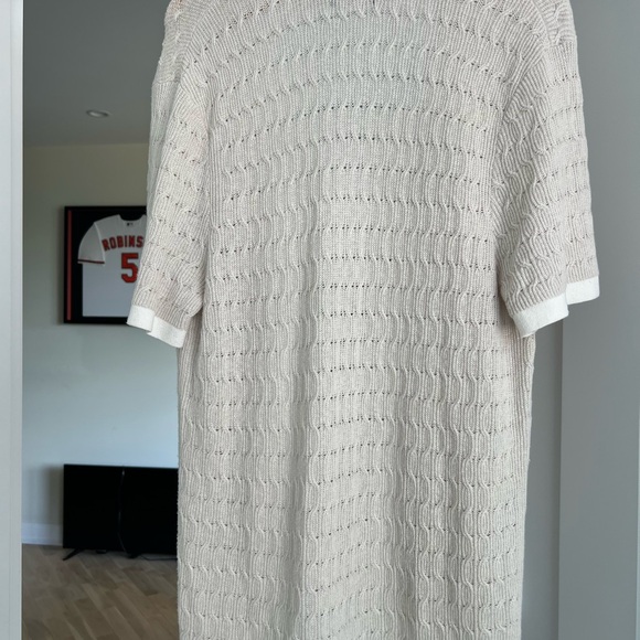 Crochet style stitch button through sweater polo - Picture 2 of 4